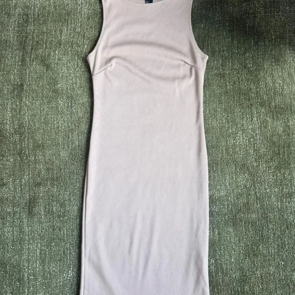 Forever-21 Women's Tan and Cream Dress